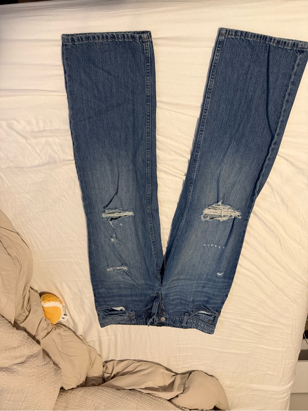 Aeropostale Women's Blue Distressed Bootcut Jeans